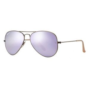Ray-Ban RB3025 Polarized Aviator Sunglasses Metal with Mirrored Lenses